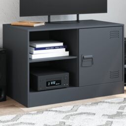 Berkfield Home TV Cabinet Anthracite 67x39x44 cm Steel in Black - Size: 67 x 39 x 44 cm