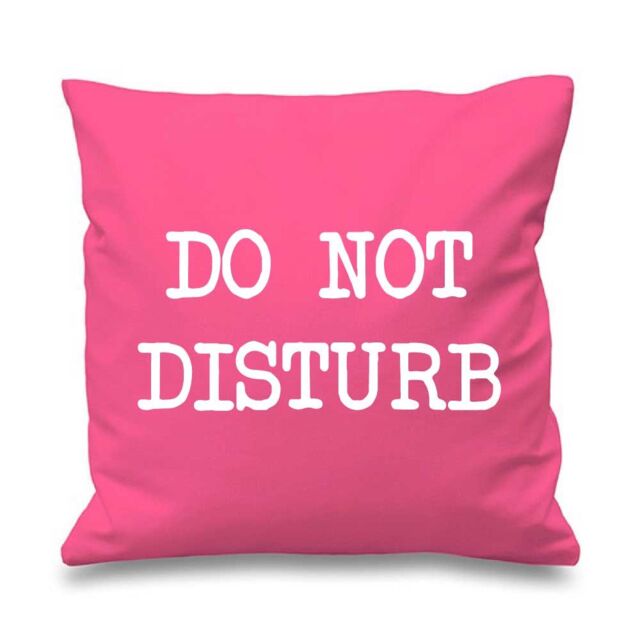 "60 SECOND MAKEOVER Pink Cushion Cover Do Not Disturb 16"" x 16"" Mum Friend Gift Decorative Cushion Home Mothers Day - Size: 40 cm x 40 cm"
