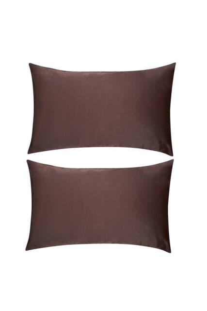 Smug Women's Satin Pillowcases (set of 2) in Brown - Size: Standard Pillow Case