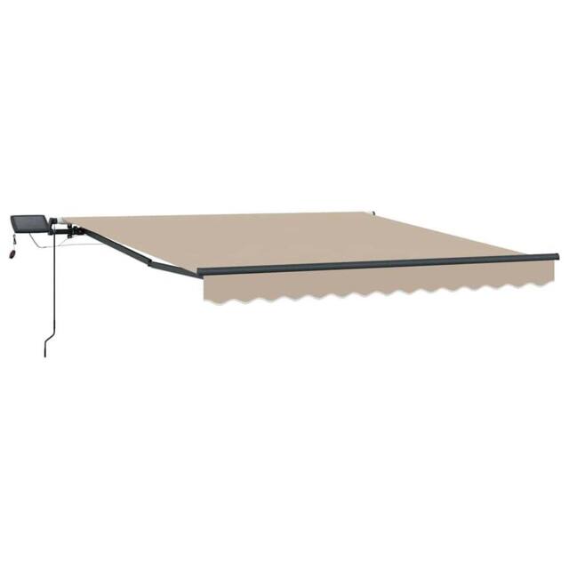 Berkfield Home Manual Retractable Awning with LED Beige 350x250 cm - image 1