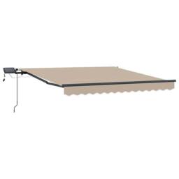 Berkfield Home Manual Retractable Awning with LED Beige 350x250 cm
