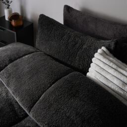 OHS Teddy Fleece 10.5 TOG Coverless Duvet with Pillowcase Bedding Set in Charcoal - Size: Double - thumbnail 2