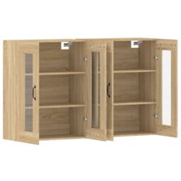Berkfield Home Wall Mounted Cabinets 2 pcs Sonoma Oak Engineered Wood in Brown - thumbnail 5