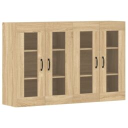 Berkfield Home Wall Mounted Cabinets 2 pcs Sonoma Oak Engineered Wood in Brown - thumbnail 2