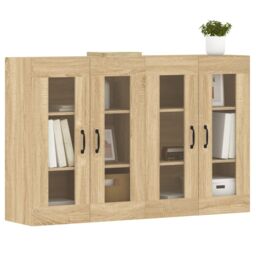 Berkfield Home Wall Mounted Cabinets 2 pcs Sonoma Oak Engineered Wood in Brown - thumbnail 3