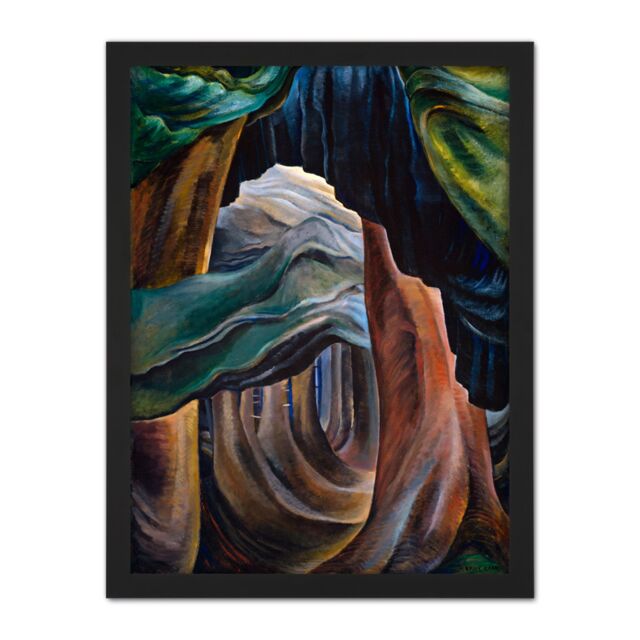 "Artery8 Wall Art Print Emily Carr Forest British Columbia Painting Large Framed Wall Décor Art in Light Oak - Size: W18"" x H24""" - image 1