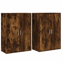 Berkfield Home Sideboards 2 pcs Smoked Oak 60x31x84 cm Engineered Wood in Brown - Size: 60 x 31 x 84 cm - thumbnail 2