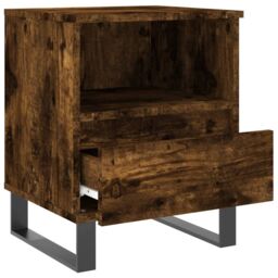 Berkfield Home Bedside Cabinet Smoked Oak 40x35x50 cm Engineered Wood in Brown - Size: 40 x 35 x 50 cm - thumbnail 6