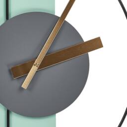 Wyld and Coco Light Green Metal Wall Clock 31 x 63 cm Minimalist No Numbers - thumbnail 5