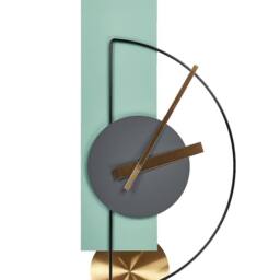 Wyld and Coco Light Green Metal Wall Clock 31 x 63 cm Minimalist No Numbers - thumbnail 2