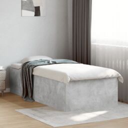 Berkfield Home Bed Frame without Mattress Concrete Grey 90x190 cm Single - thumbnail 1