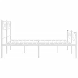 Berkfield Home Metal Bed Frame with Headboard & Footboard White 120x200 cm - Size: Small Double - thumbnail 6