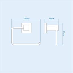 Nes Home Rio Square Toilet Roll Holder Chrome in Silver - thumbnail 2