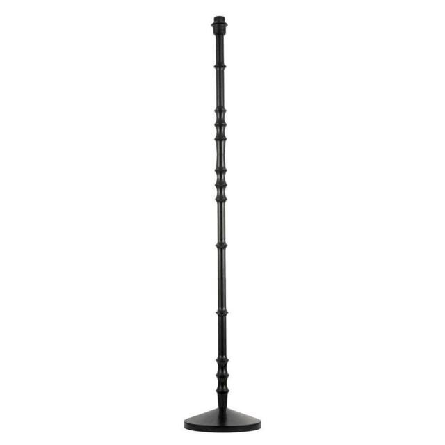 Happy Homewares Classic Black Wood Floor Lamp Base with Sleek Reeded Stem Pole Design - image 1