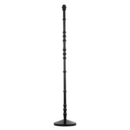Happy Homewares Classic Black Wood Floor Lamp Base with Sleek Reeded Stem Pole Design