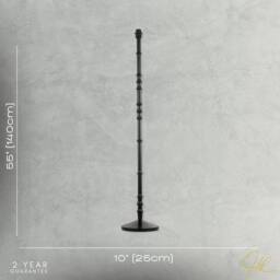 Happy Homewares Classic Black Wood Floor Lamp Base with Sleek Reeded Stem Pole Design - thumbnail 7