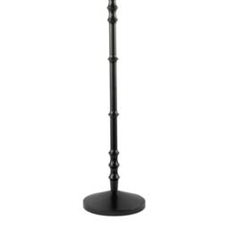 Happy Homewares Classic Black Wood Floor Lamp Base with Sleek Reeded Stem Pole Design - thumbnail 8