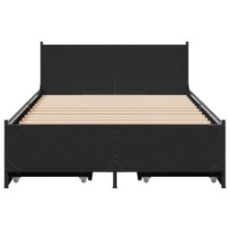 Berkfield Home Bed Frame with Drawers without Mattress Black 75x190 cm Small Single - thumbnail 4