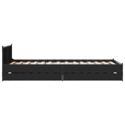 Berkfield Home Bed Frame with Drawers without Mattress Black 75x190 cm Small Single - thumbnail 5