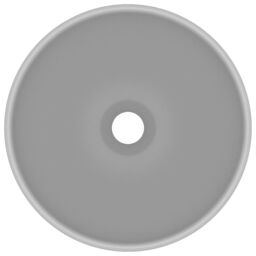 Berkfield Home Luxury Bathroom Basin Round Matt Light Grey 32.5x14 cm Ceramic - thumbnail 3