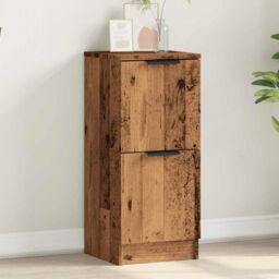 Berkfield Home Sideboard Old Wood 30x30x70 cm Engineered Wood in Brown - Size: 30 x 30 x 70 cm - thumbnail 4