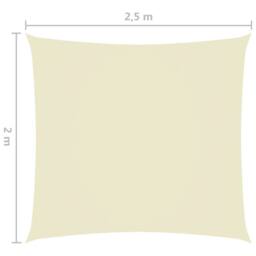 Berkfield Home Sunshade Sail Oxford Fabric Rectangular 2x2.5 m Cream in Beige - thumbnail 6
