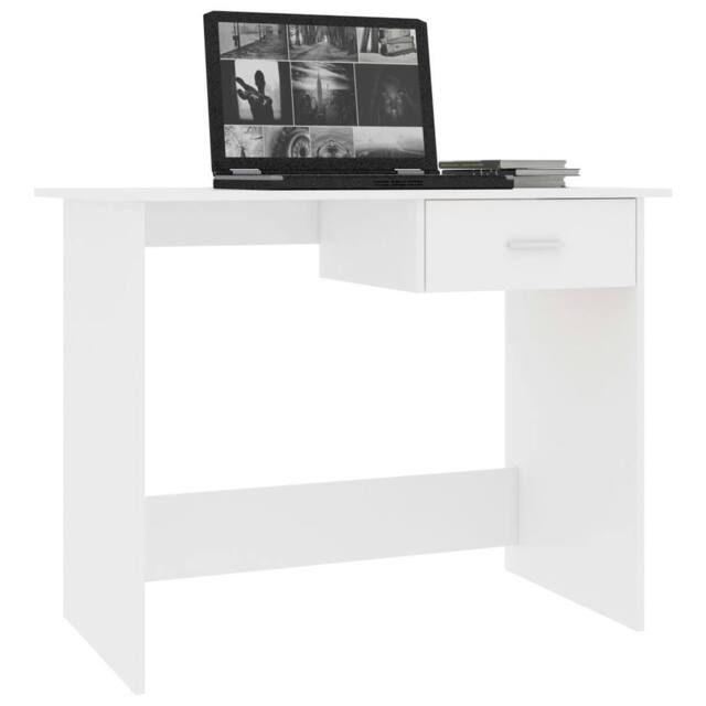 Berkfield Home Modern Desk White 100x50x76 cm Engineered Wood - Size: 100 x 50 x 76 cm - image 1