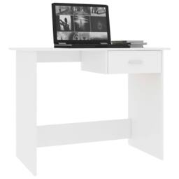 Berkfield Home Modern Desk White 100x50x76 cm Engineered Wood - Size: 100 x 50 x 76 cm - thumbnail 1