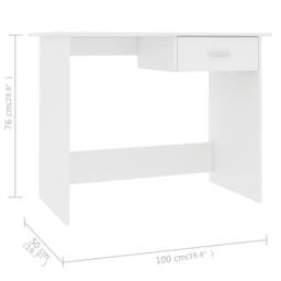 Berkfield Home Modern Desk White 100x50x76 cm Engineered Wood - Size: 100 x 50 x 76 cm - thumbnail 6