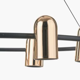 Ruma Black & Rose Gold Modern Chandelier Metal 8 Light LED Pendant Ceiling Light - thumbnail 4