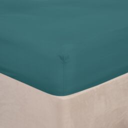 OHS Plain Dyed Non-Iron Fitted Bed Sheet in Teal - Size: Single Fitted - thumbnail 2