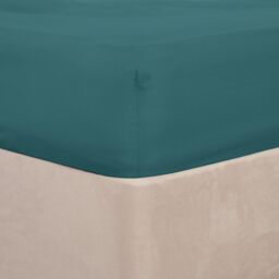 OHS Plain Dyed Non-Iron Fitted Bed Sheet in Teal - Size: Single Fitted - thumbnail 3