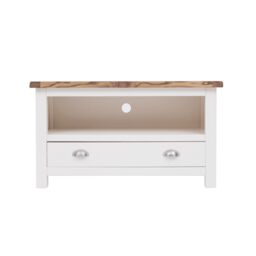 Cabinet Bits Lovere Off-White 1 Drawer TV Cabinet Chrome Cup Handle