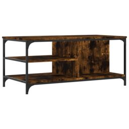 Berkfield Home Coffee Table Smoked Oak 100x50x45 cm Engineered Wood in Brown - Size: 100 x 50 x 45 cm - thumbnail 2