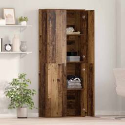 Berkfield Home Highboard Old Wood 70x35x180 cm Engineered Wood in Brown - Size: 70 x 35 x 180 cm - thumbnail 4