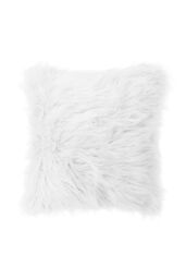 H&O Direct Square Fluffy Faux Fur Throw Pillow Cover in White - Size: Small Single - thumbnail 4