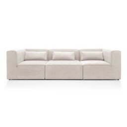 Abakus Direct Doris 4 Seater Sofa in White Cord Chenille - thumbnail 2