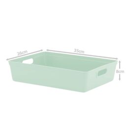 simpa 6L Plastic Studio Organiser Trays with Handles - Set of 6 in Pale Green - thumbnail 4