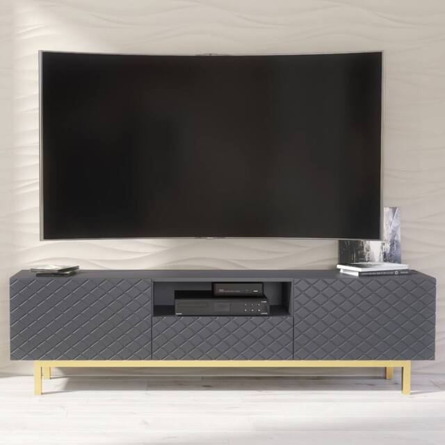 Mex Furniture LTD TV Unit Diamond Luxe 180cm - Dark Grey - image 1