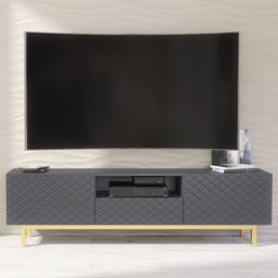 Mex Furniture LTD TV Unit Diamond Luxe 180cm - Dark Grey - thumbnail 1