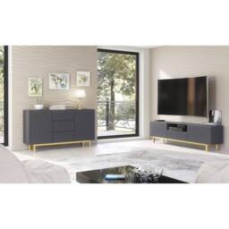Mex Furniture LTD TV Unit Diamond Luxe 180cm - Dark Grey - thumbnail 7