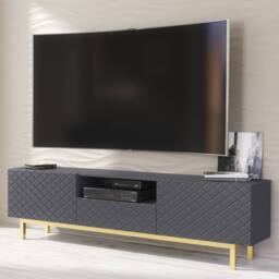 Mex Furniture LTD TV Unit Diamond Luxe 180cm - Dark Grey - thumbnail 4