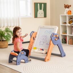 Costway 6-In-1 Multi-activity Play Table & Chair Set Folding Painting Easel - thumbnail 6