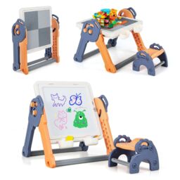 Costway 6-In-1 Multi-activity Play Table & Chair Set Folding Painting Easel - thumbnail 1