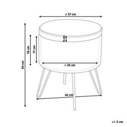 Wyld and Coco Light Beige Velvet Storage Pouffe 42 x 42 x 44 cm with Gold Metal Legs - thumbnail 4