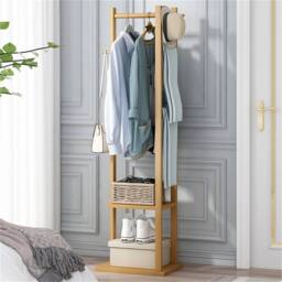 Kelvenix High Strength Bamboo Coat Rack in Brown - thumbnail 5