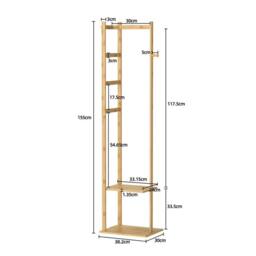 Kelvenix High Strength Bamboo Coat Rack in Brown - thumbnail 2