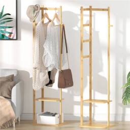 Kelvenix High Strength Bamboo Coat Rack in Brown - thumbnail 3