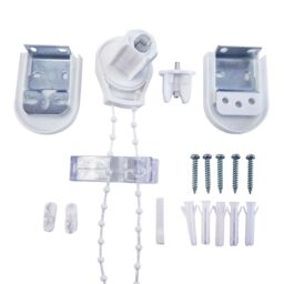 Furnished Roller Blind Repair Kit - Metal with Plastic Chain & Cover 25mm in White - thumbnail 1