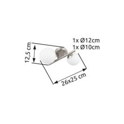 Netlighting Riha Globe Wall Lights Nickel Matt Opal Glass Shade 2x G9 3000K in Grey - thumbnail 5
